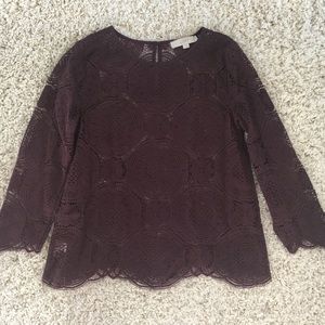 LOFT purple lace top